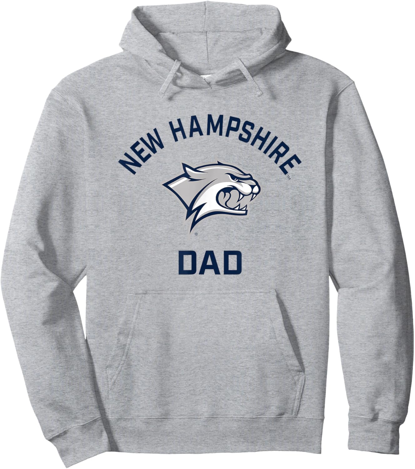University of New Hampshire UNH Wildcats Arched Dad Hoodie - Hoodie | Ash
