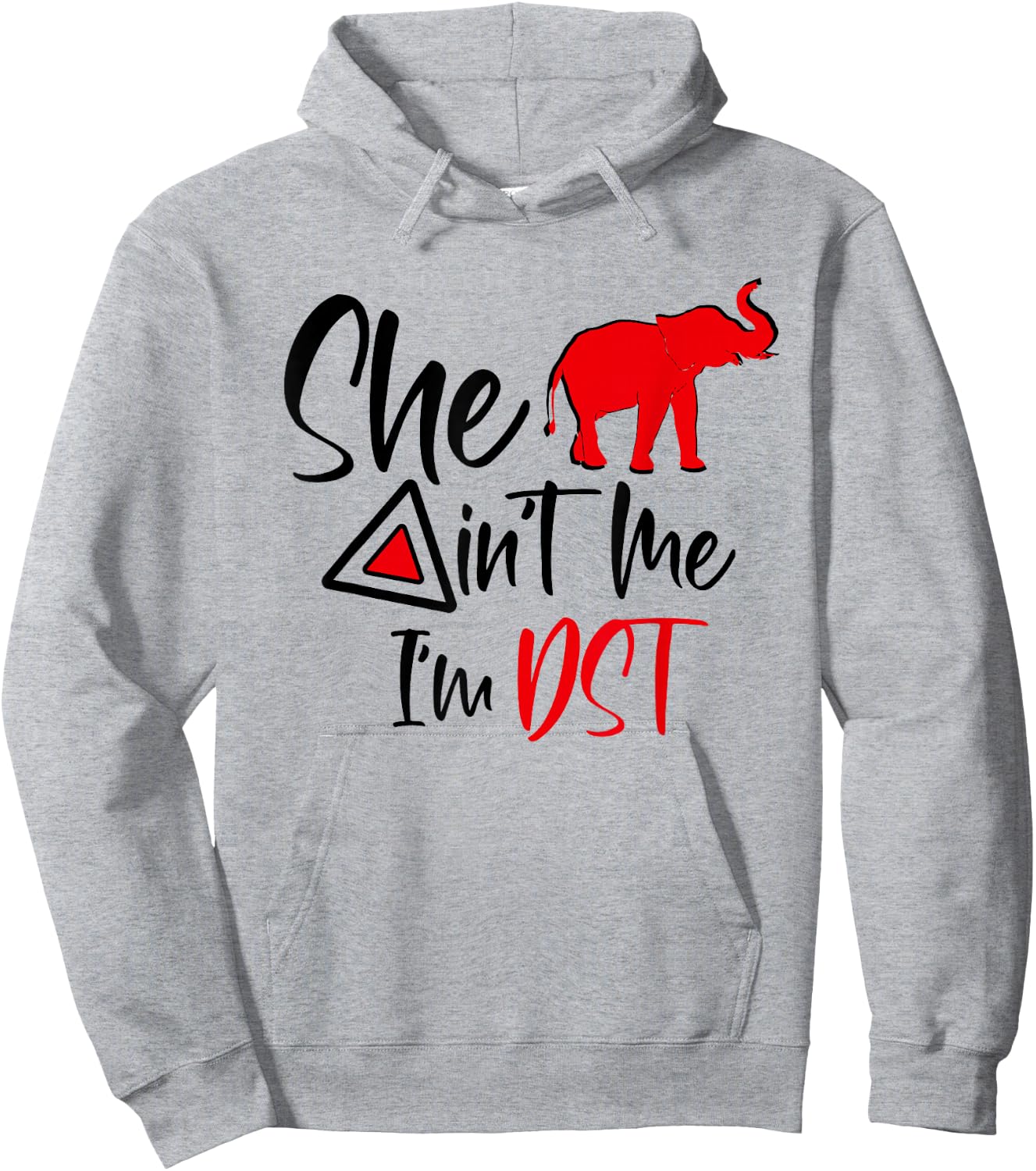 DST She Aint Me Red Elephant Delta Sisterhood Soror Hoodie - Hoodie | Ash