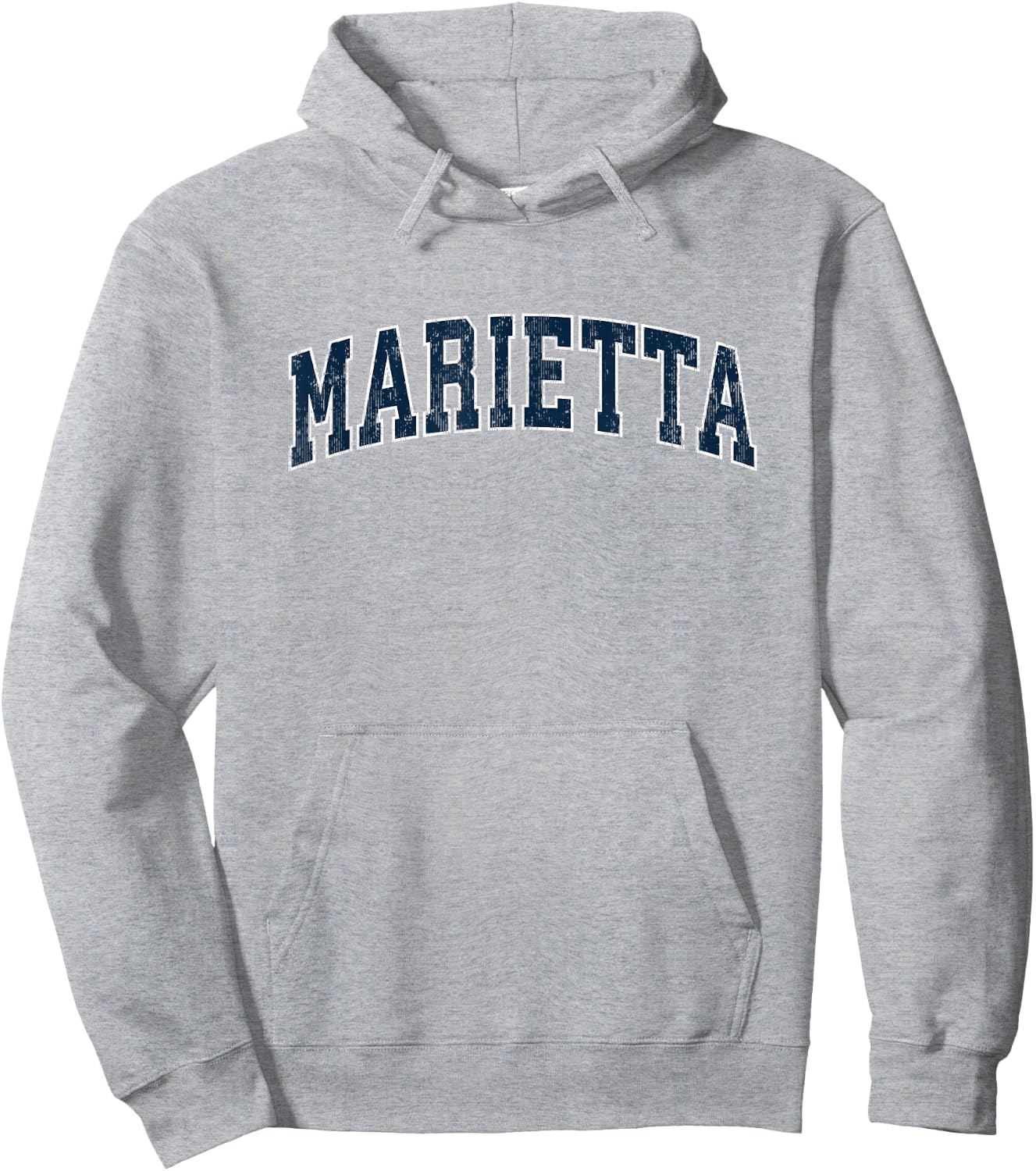 Marietta Ohio OH Vintage Sports Design Navy Design Hoodie - Hoodie | Ash