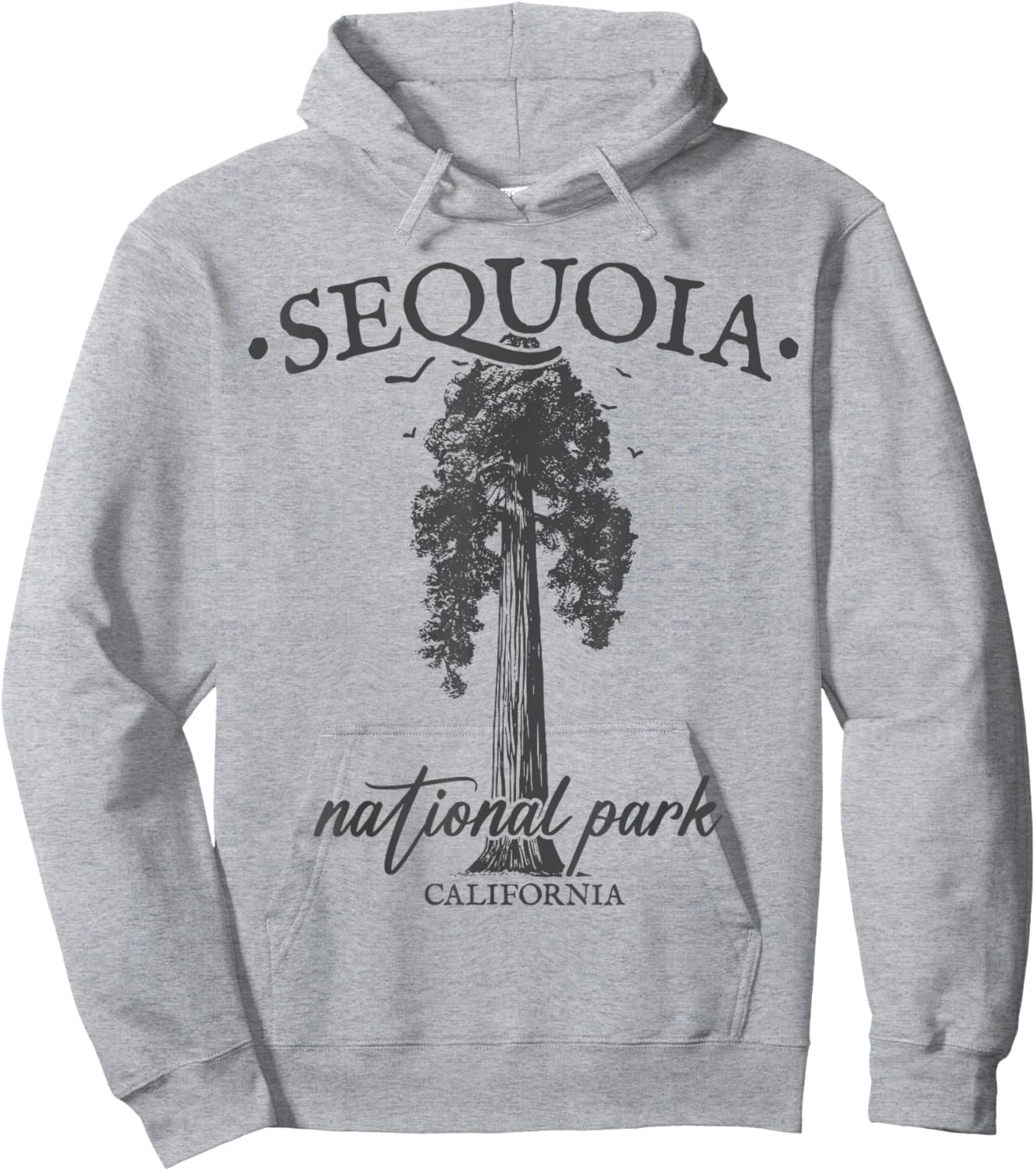 Sequoia National Park Tree Hiking Nature retro Trees vintage Hoodie - Hoodie | Ash