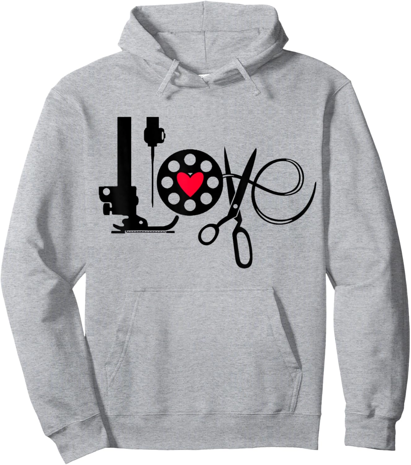 QuiltIing Sewing Heart Love Quilting Quilter Sewer Sewing Hoodie - Hoodie | Ash
