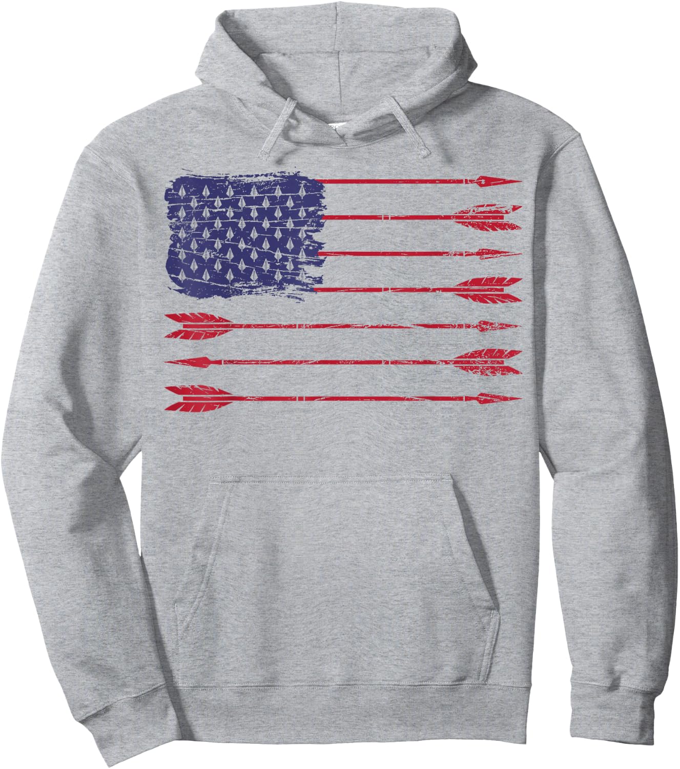 American Flag Arrow Archery Bowhunting Gifts Archer Hunter Hoodie - Hoodie | Ash