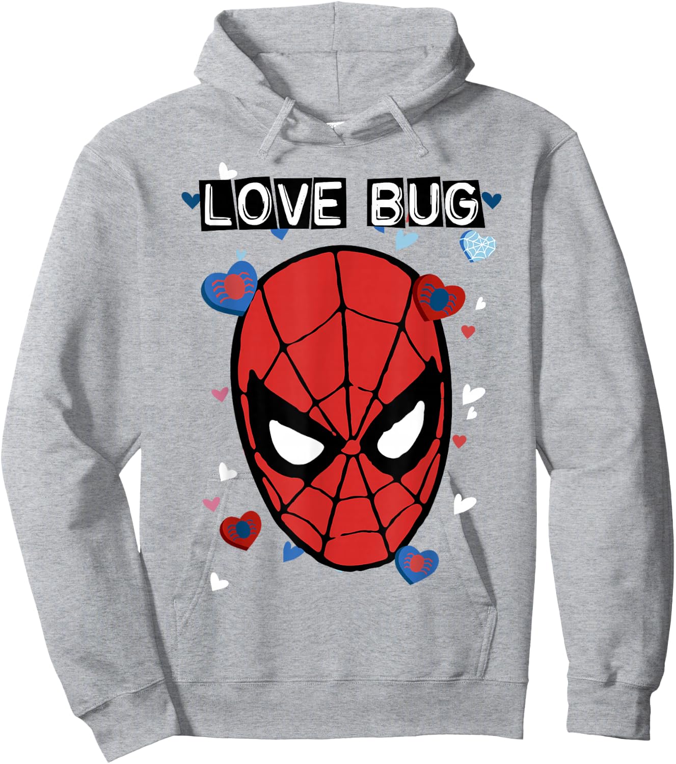 Marvel Valentine's Day Spider-Man Love Bug Portrait Small Hoodie - Hoodie | Ash