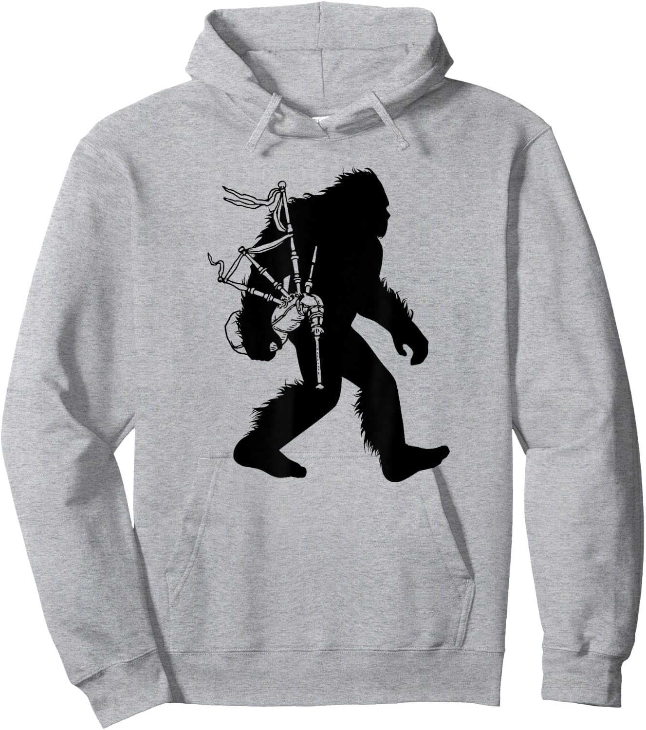 Bigfoot Bagpipes Irish Sasquatch Scottish Bagpiper Hoodie - Hoodie | Ash