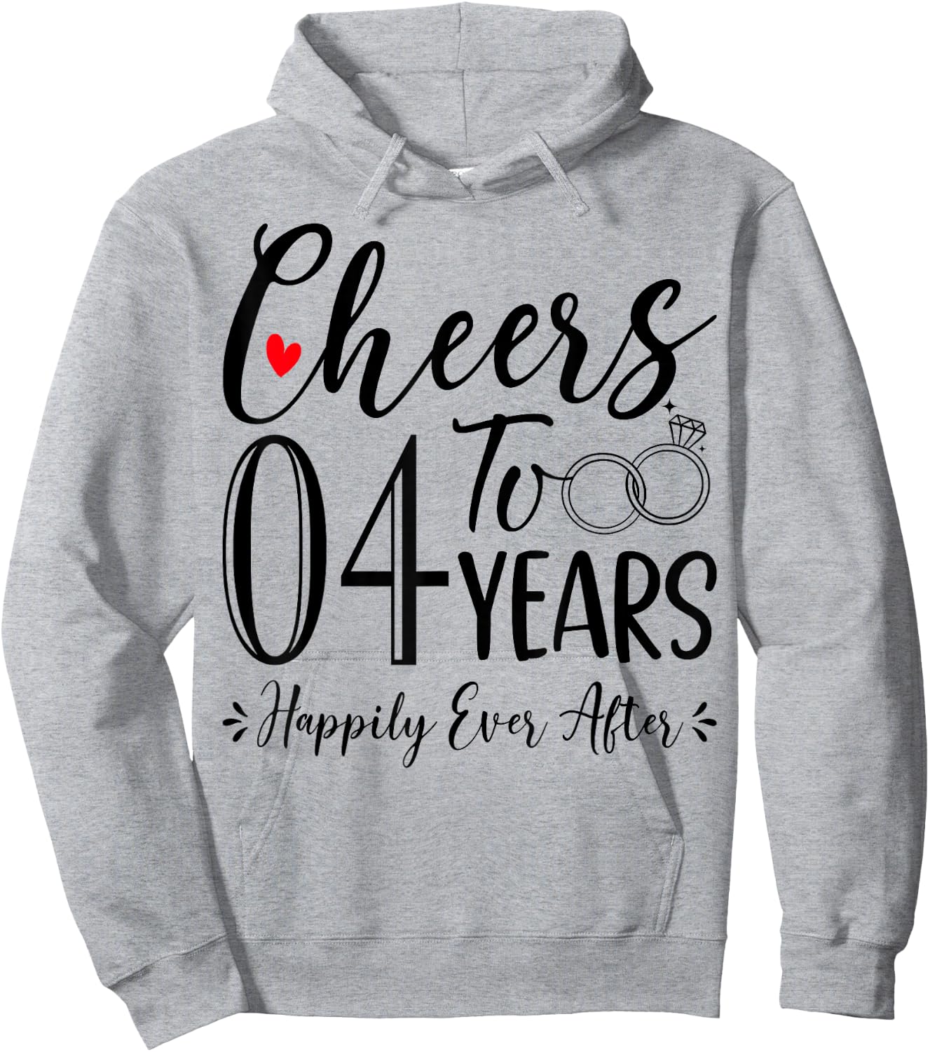 Cheers To 4 Years - 4th Wedding Anniversary Husband Wife Hoodie - Hoodie | Ash