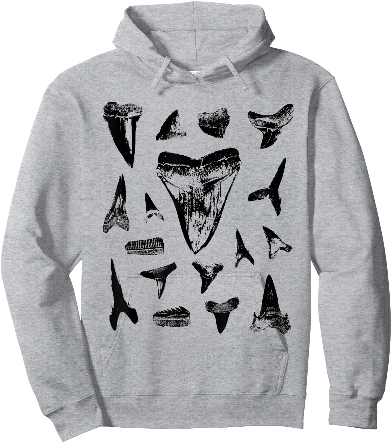 Shark Teeth Fossil Hunter Collector Multi Tooth Rock Hound Hoodie - Hoodie | Ash
