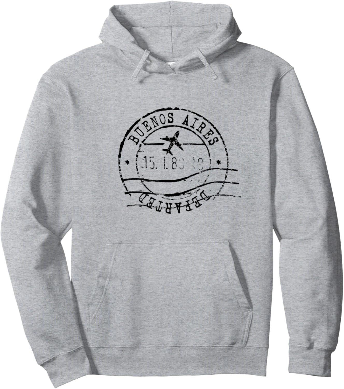 Buenos Aires Argentina Travel Vintage Passport Stamp Hoodie - Hoodie | Ash