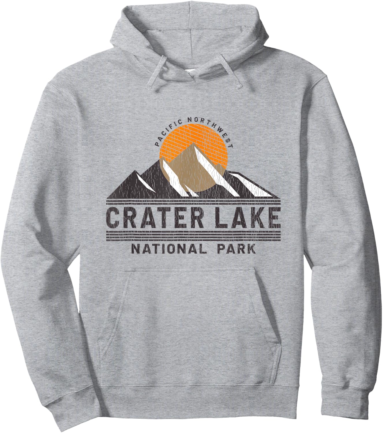Retro Crater Lake National Park - Pacific Northwest Souvenir Hoodie - Hoodie | Ash