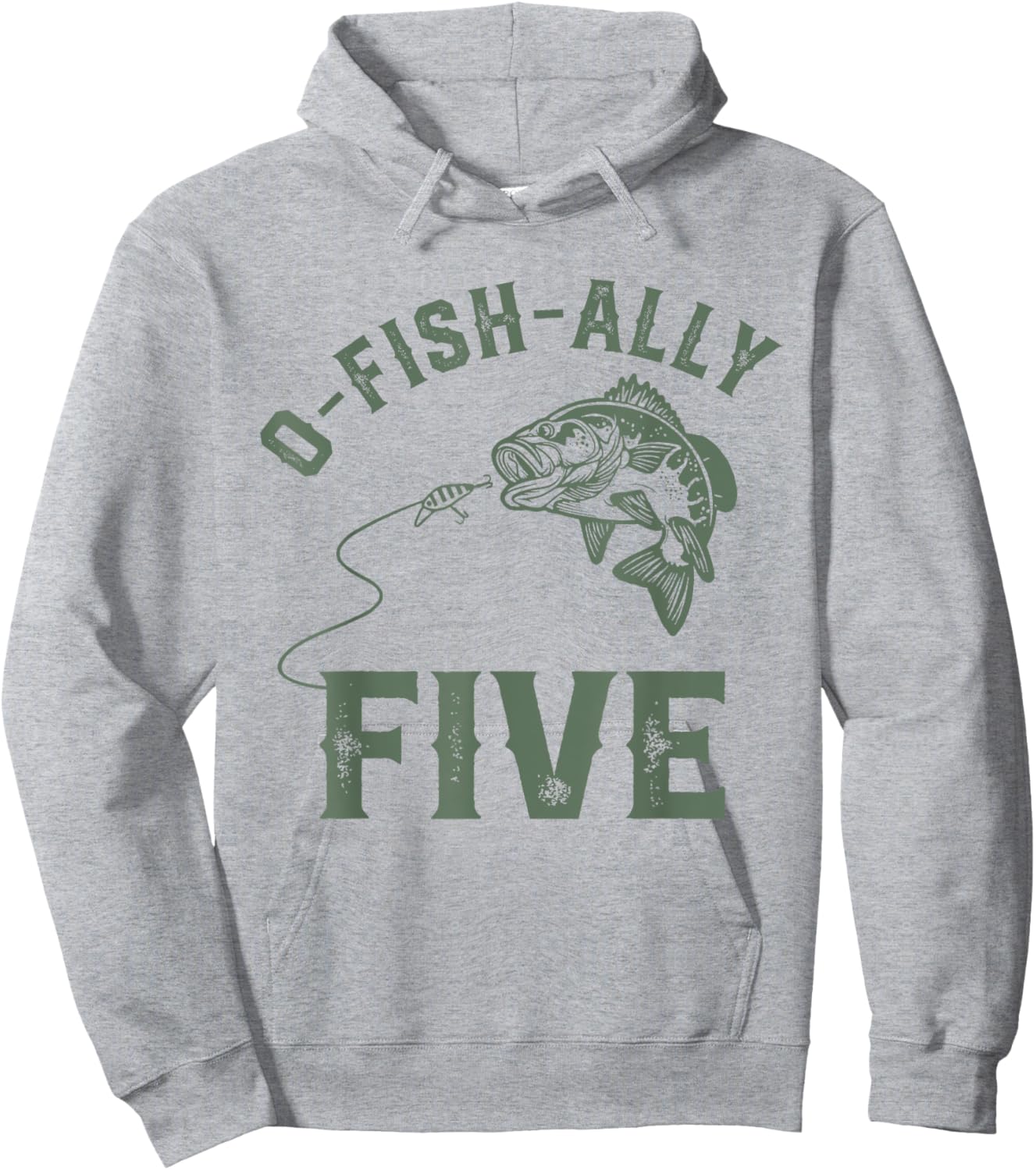 O-fish-ally Five Birthday Decorations 5th Birthday Boy Hoodie - Hoodie | Ash