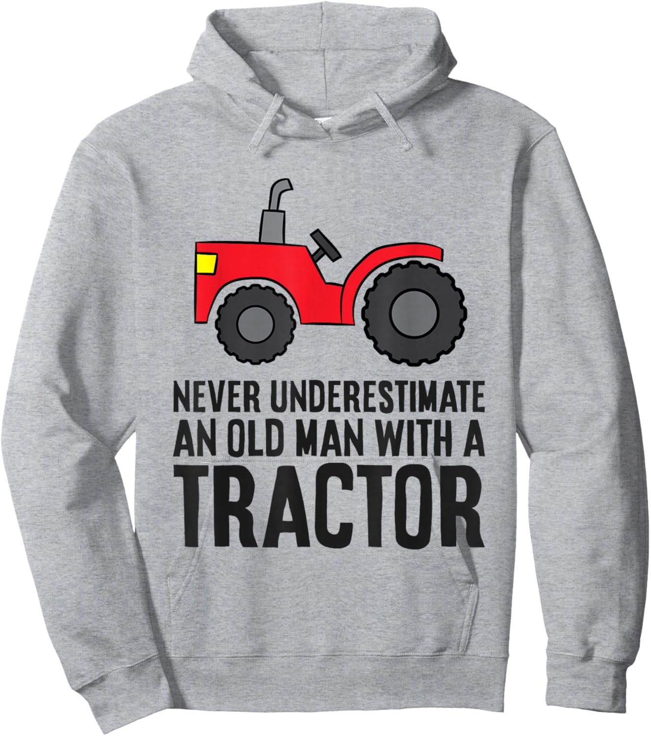 Never Underestimate An Old Man With A Tractor Hoodie - Hoodie | Ash