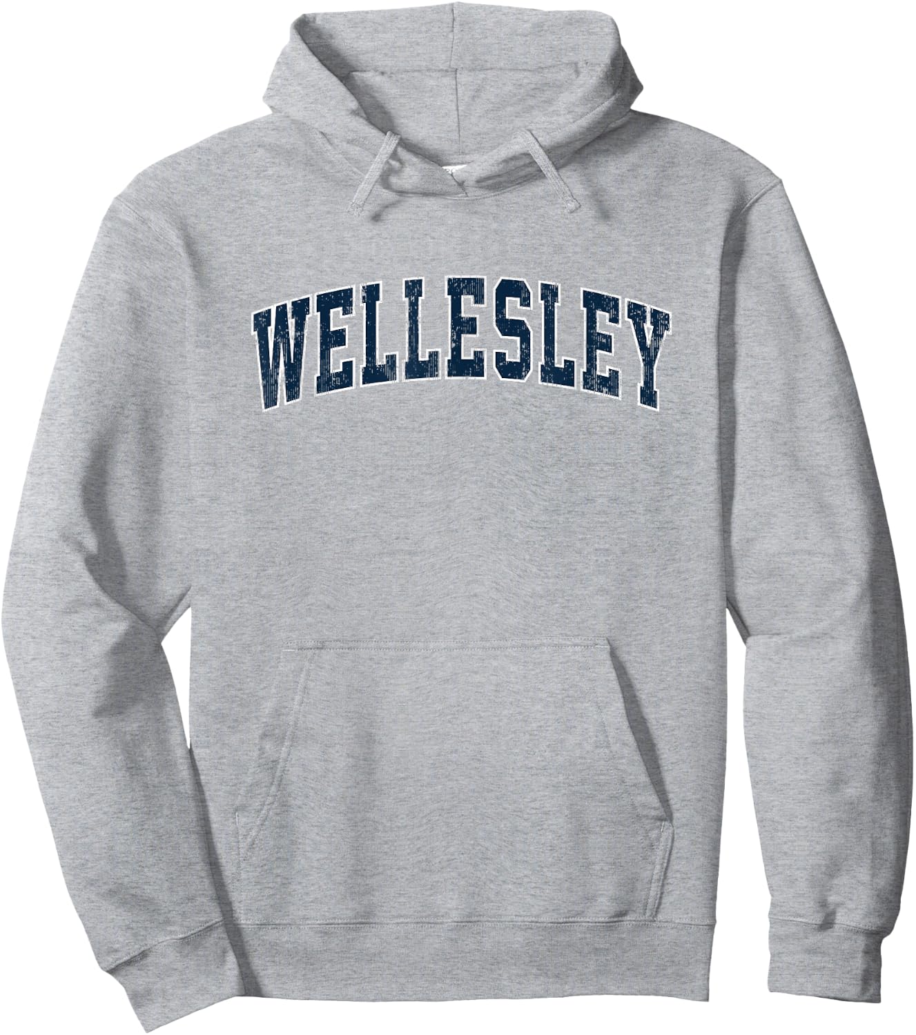 Wellesley Massachusetts MA Vintage Sports Design Navy Design Hoodie - Hoodie | Ash