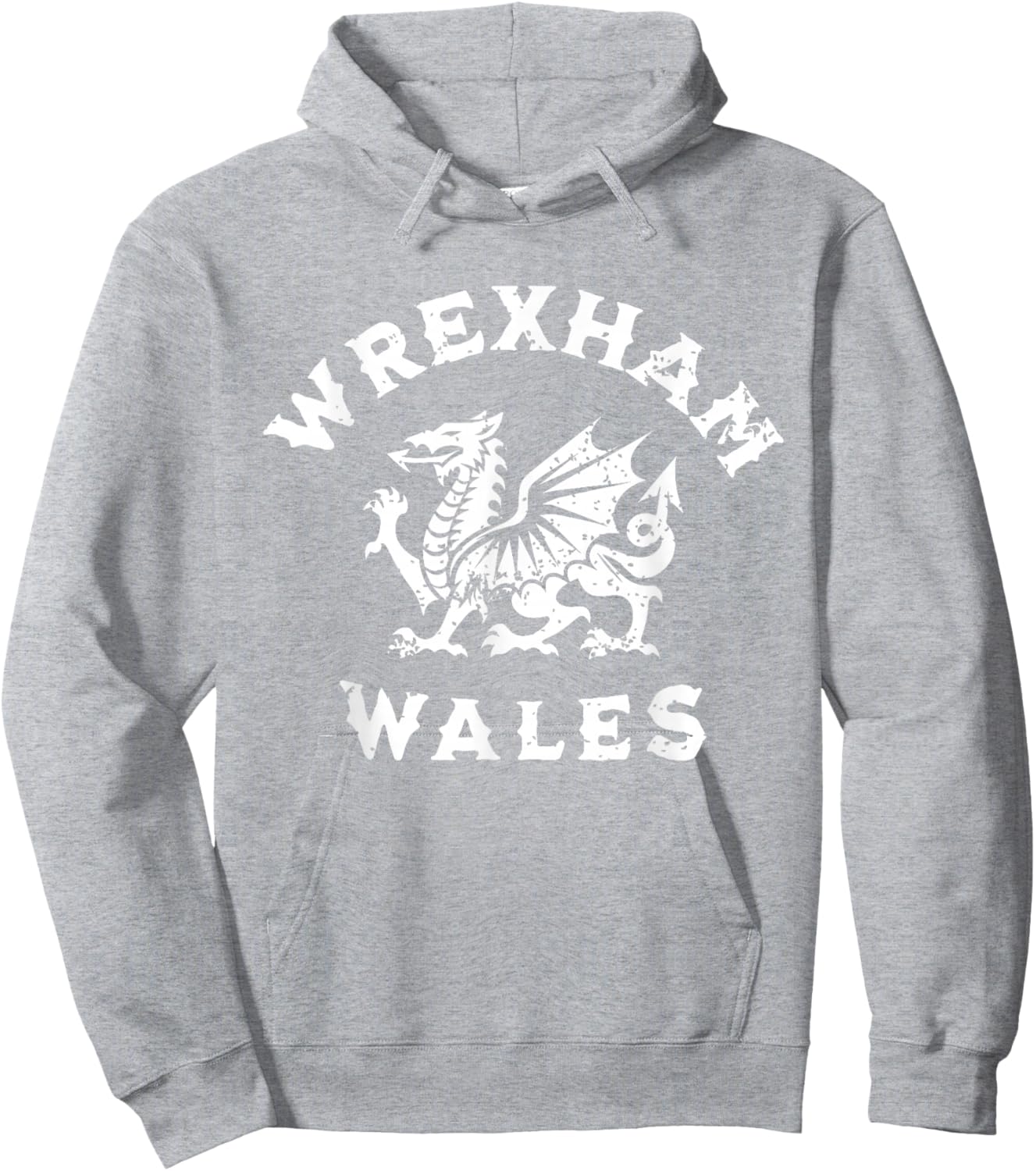 Wrexham Wales Welsh Dragon Flag Vintage Hoodie - Hoodie | Ash