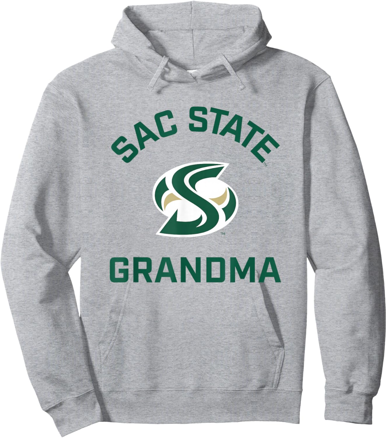 Sacramento State CSUS Hornets Arched Grandma Hoodie - Hoodie | Ash