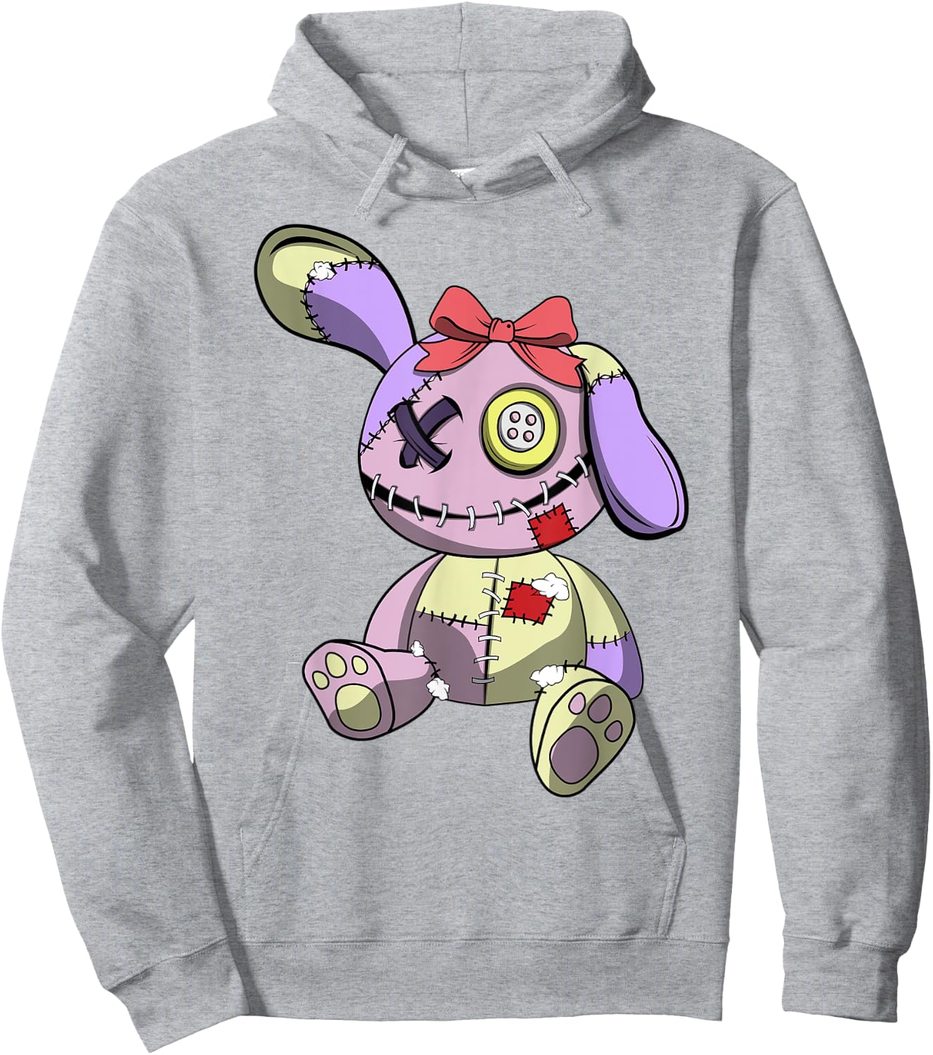 Japanese Kawaii Pastel Goth Cute Creepy Teddy Bear - Creepy Hoodie - Hoodie | Ash