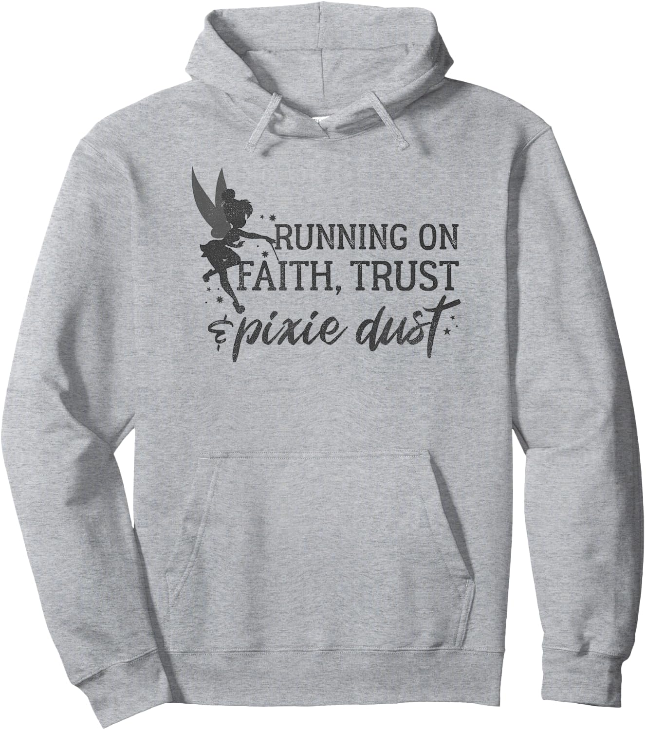 Disney Peter Pan Tinker Bell Running On Faith Trust Dust Hoodie - Hoodie | Ash