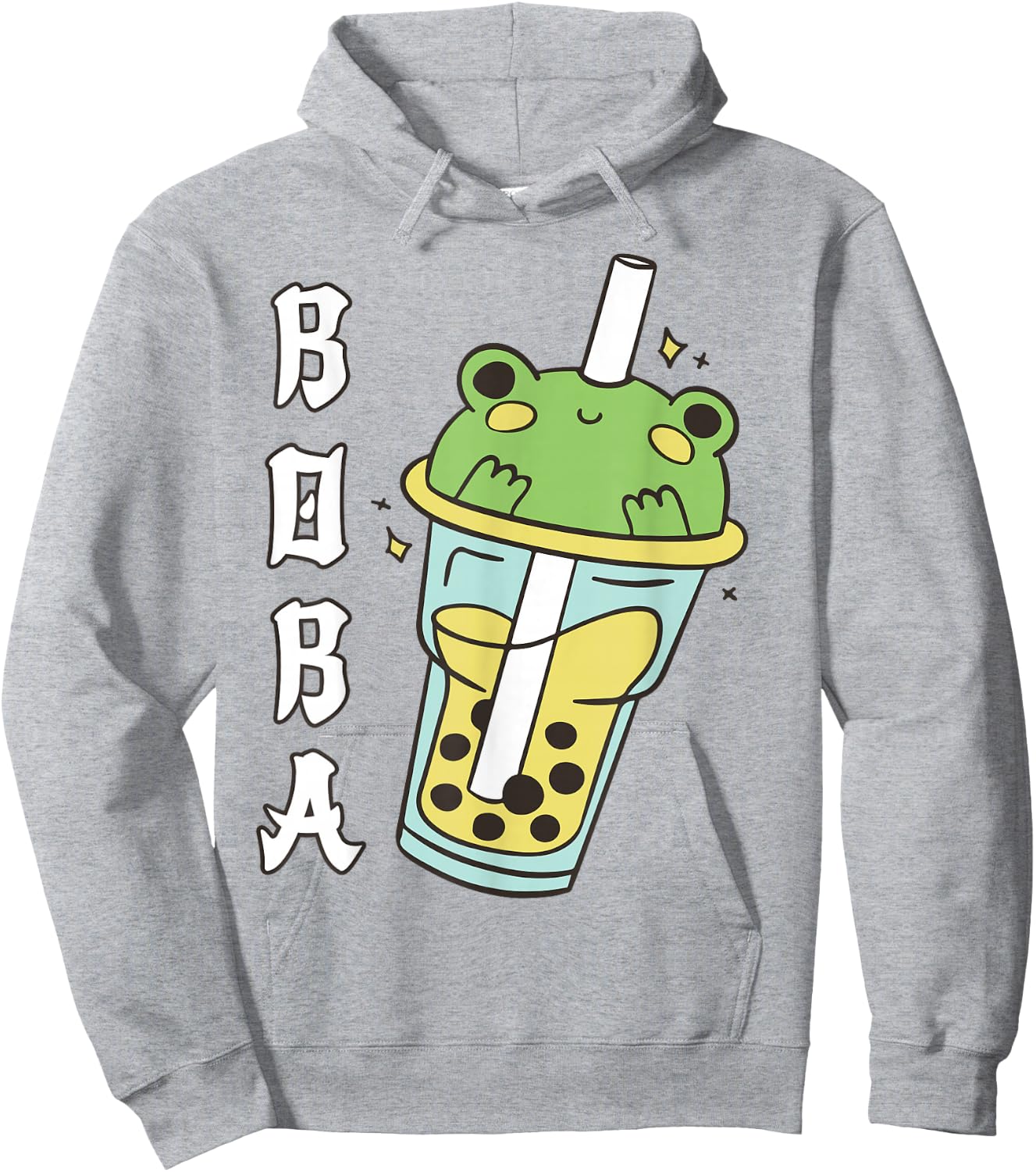 Cute Kawaii Frog Boba Tea Neko Anime Japanese Kids Teen Girl Hoodie - Hoodie | Ash