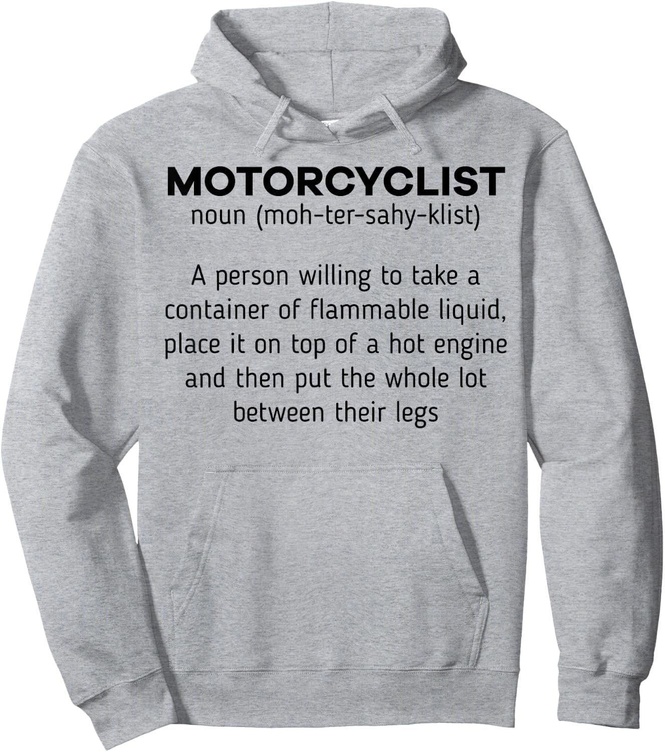 Motorcyclist Noun Definition Motorcycle Biker Motorbike Hoodie - Hoodie | Ash