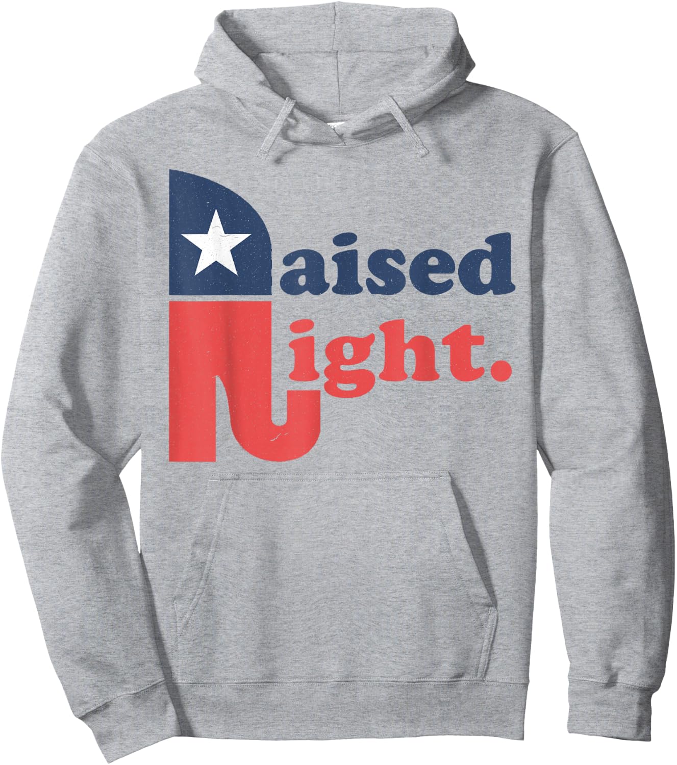 Raised Right Republican Elephant Retro Style Distressed Gift Hoodie - Hoodie | Ash
