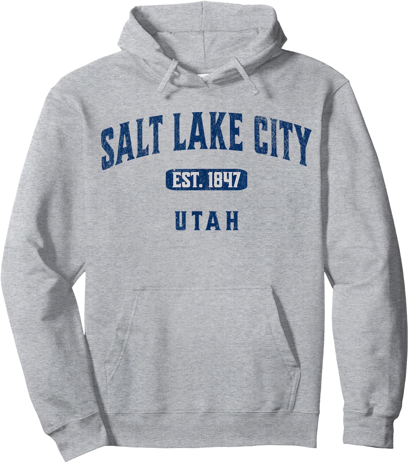 Vintage Athletic Souvenir Visit Salt Lake City Utah Hoodie - Hoodie | Ash