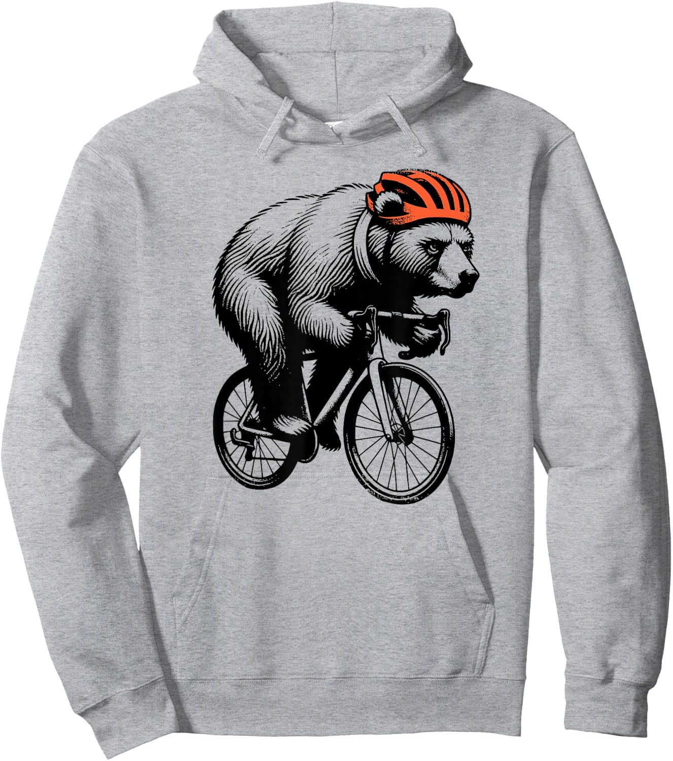Cycling Bear Cyclist Racing Bike Exercise Hoodie - Hoodie | Ash