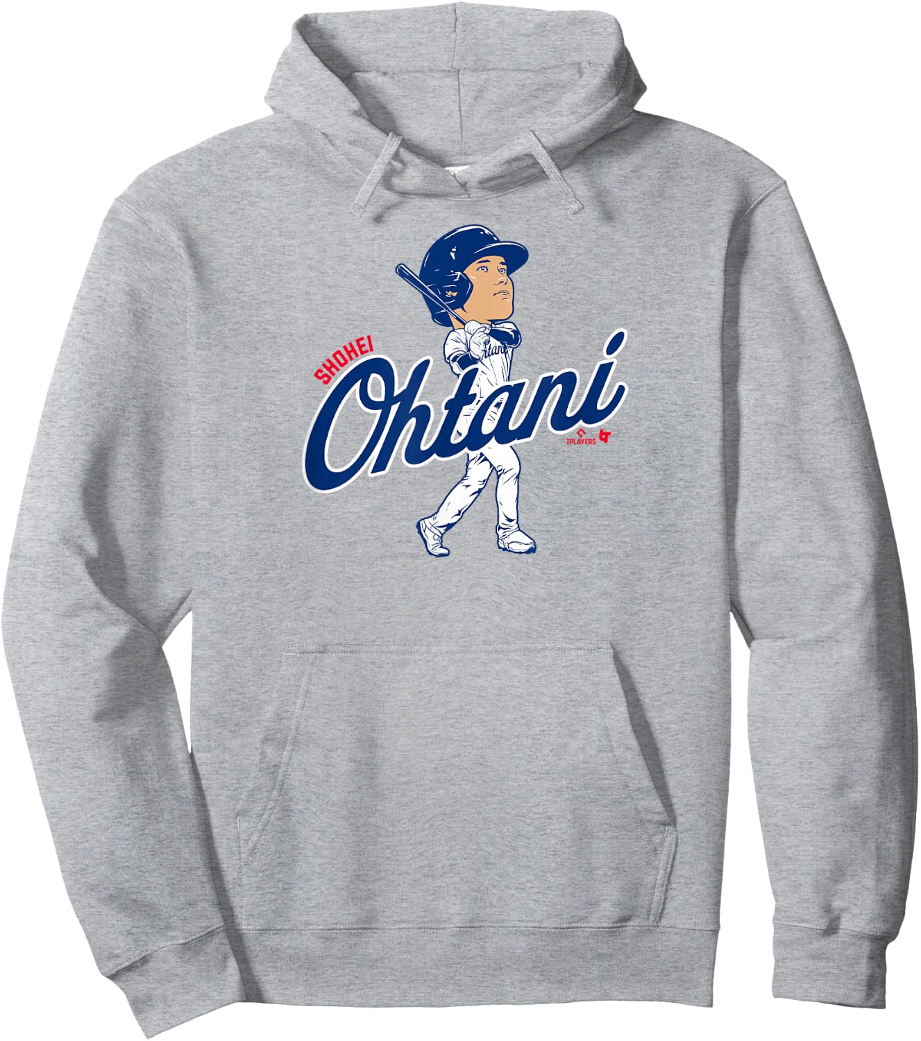 Shohei Ohtani - Batting Caricature - Los Angeles Baseball Hoodie - Hoodie | Ash