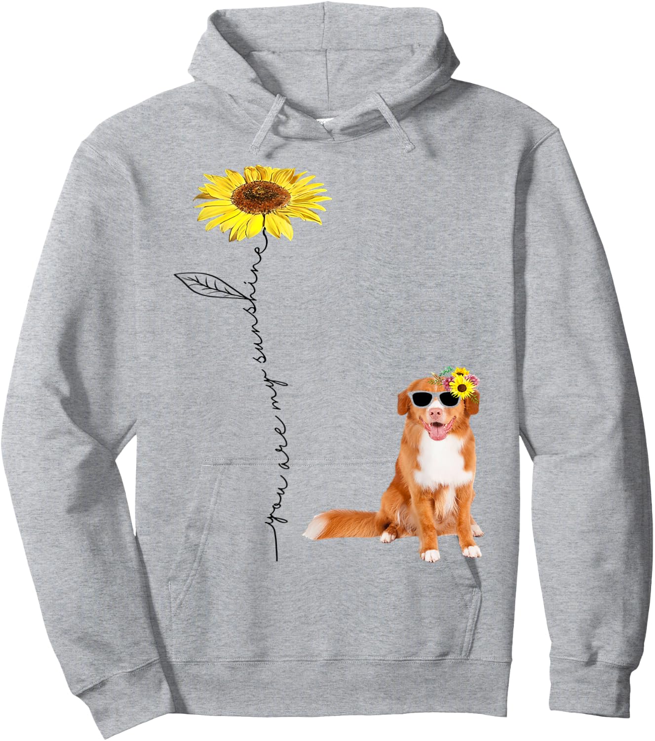 Sunflower and Nova Scotia Duck Tolling Retriever Hoodie - Hoodie | Ash