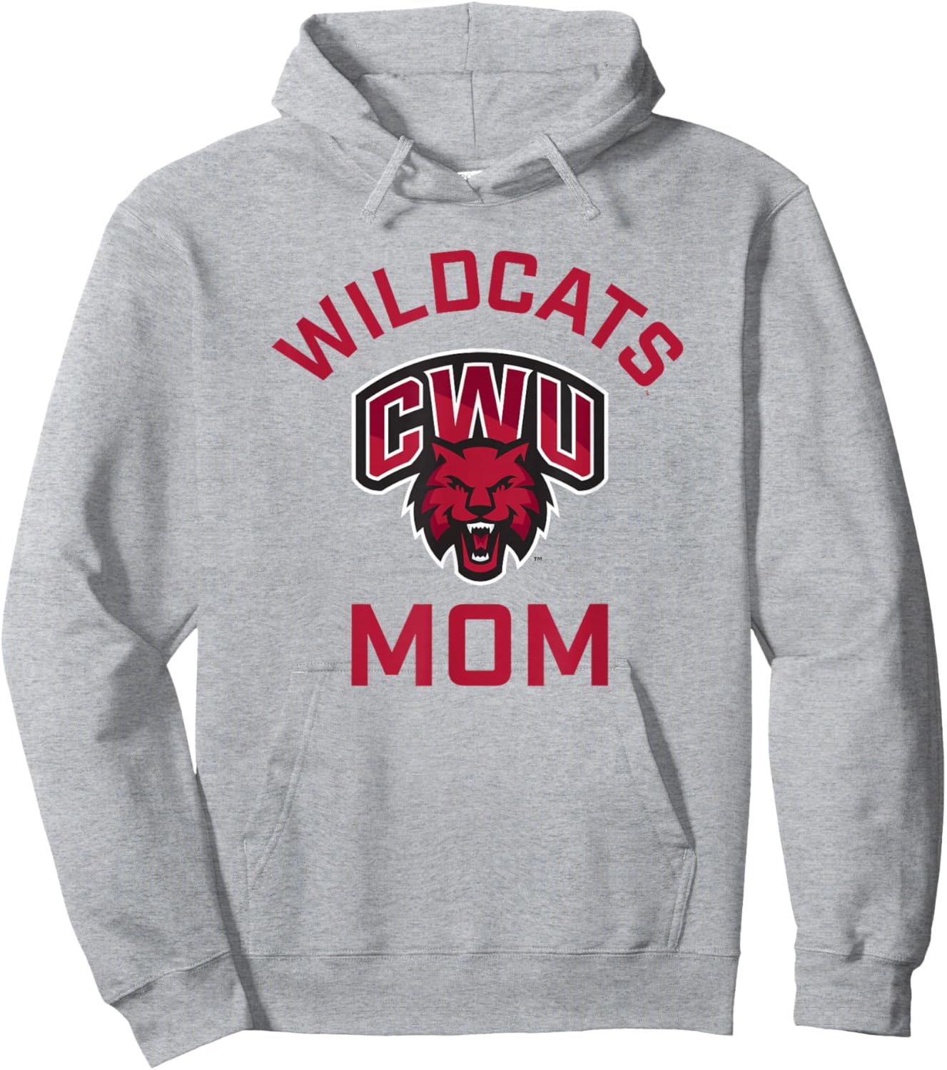 Central Washington University Wildcats Arched Mom Hoodie - Hoodie | Ash