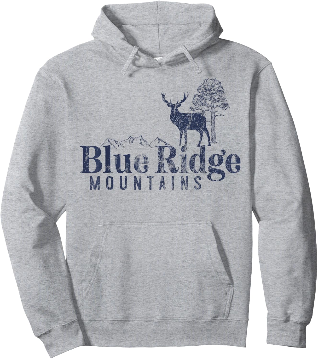 Blue Ridge Mountains Vintage Retro Style Men Women Outdoors Hoodie - Hoodie | Ash