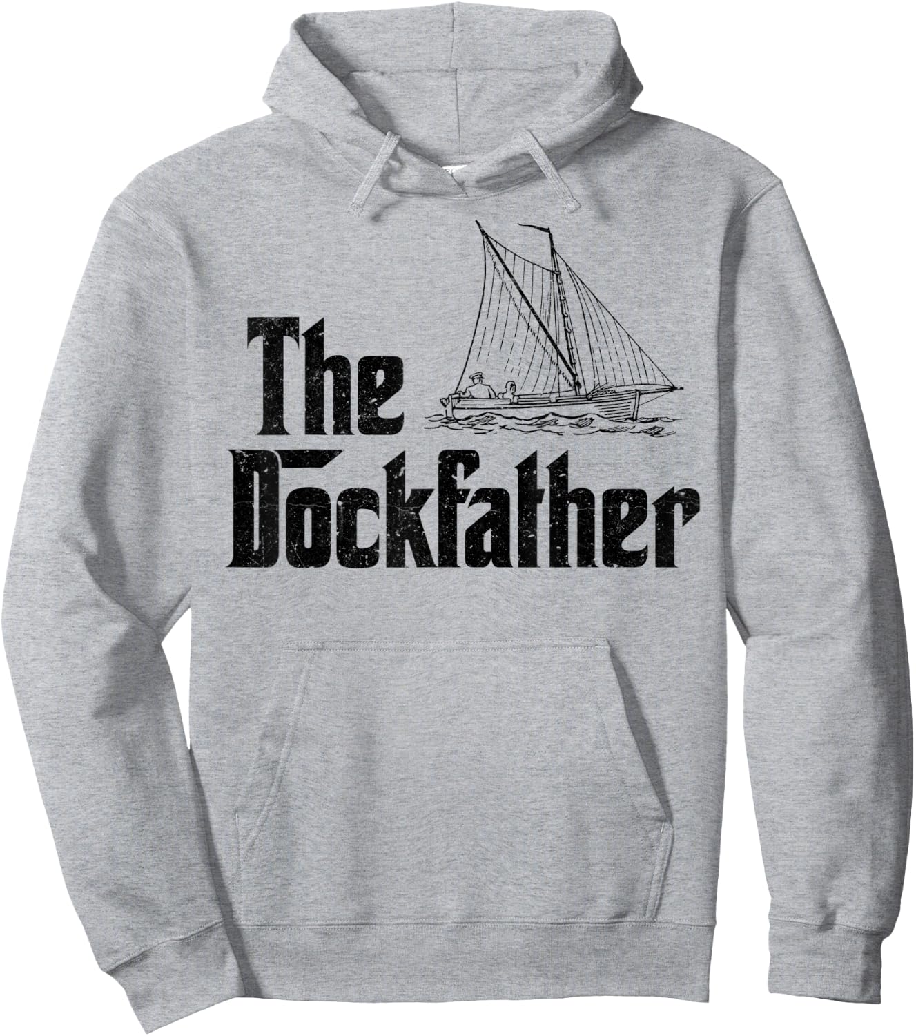 The Dockfather Funny Boating Fishing Boat Dad Captain Boater Hoodie - Hoodie | Ash
