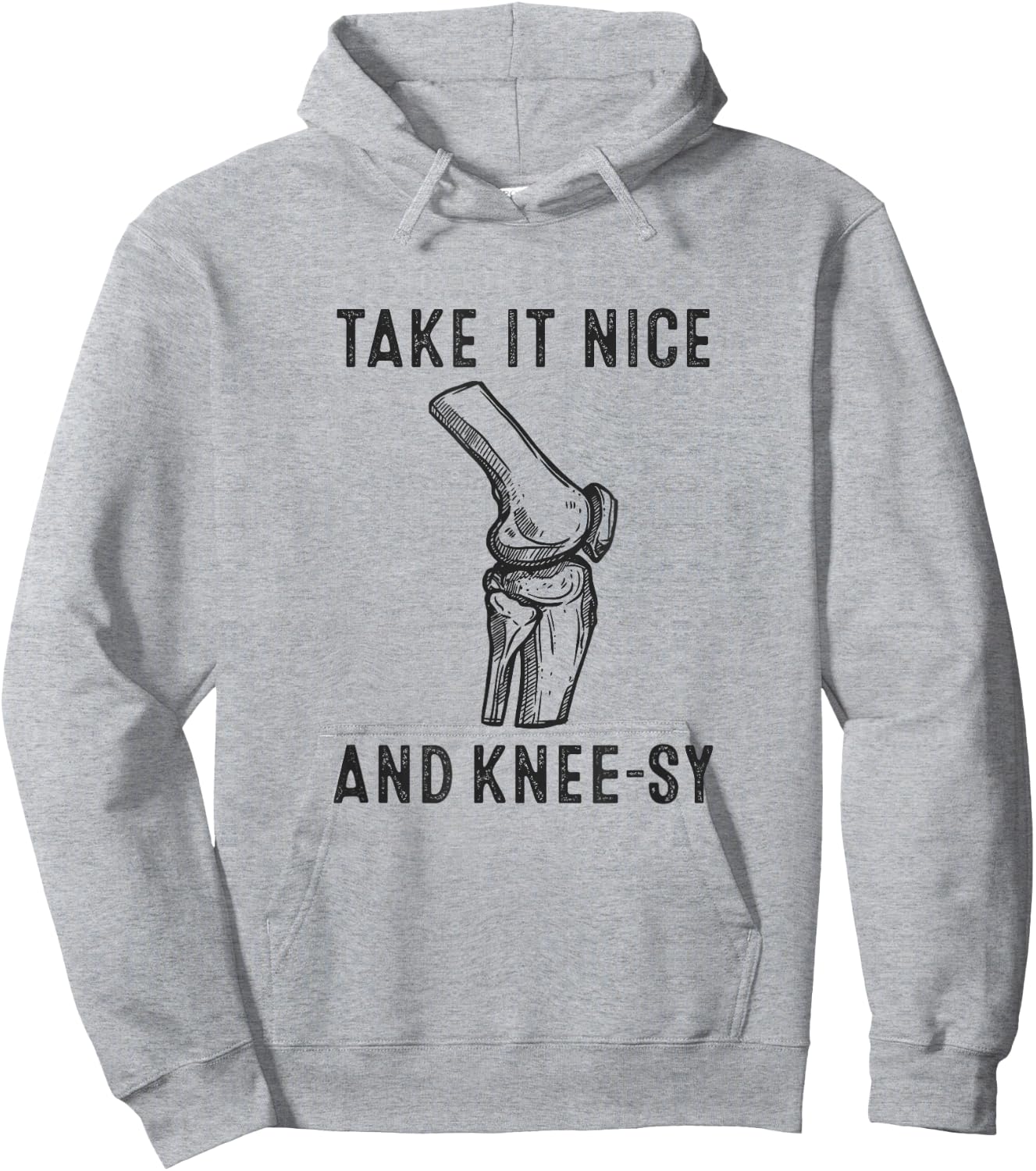 Take It Nice and Knee-sy, Funny Knee Injury Hoodie - Hoodie | Ash