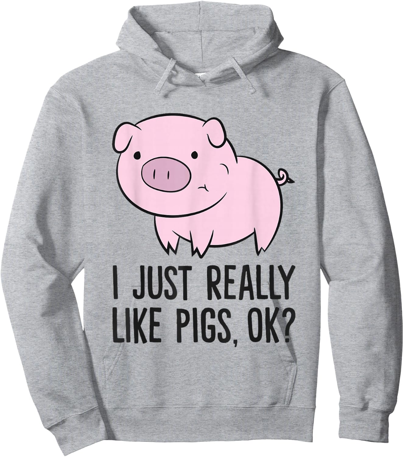 I Just Really Like Pigs, OK? Kids Boys Love Pigs Hoodie - Hoodie | Ash