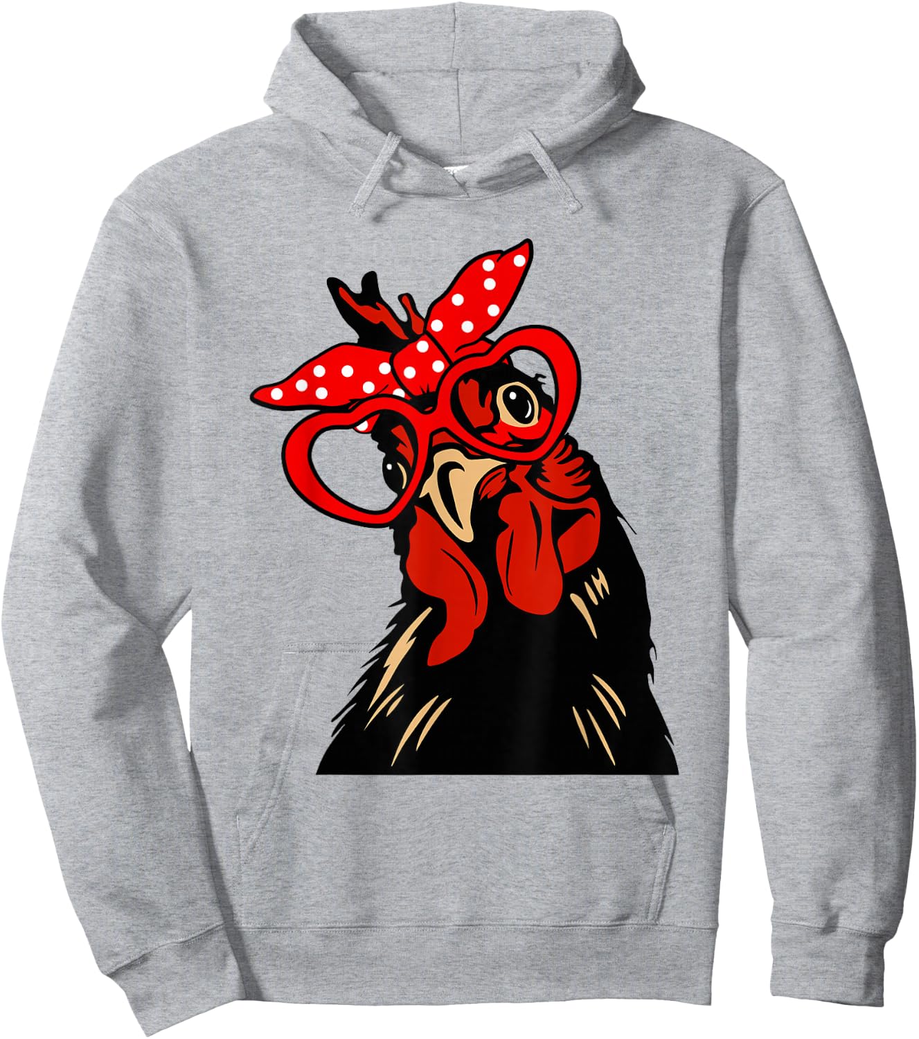 Chicken with bandana headband and glasses cute Hoodie - Hoodie | Ash