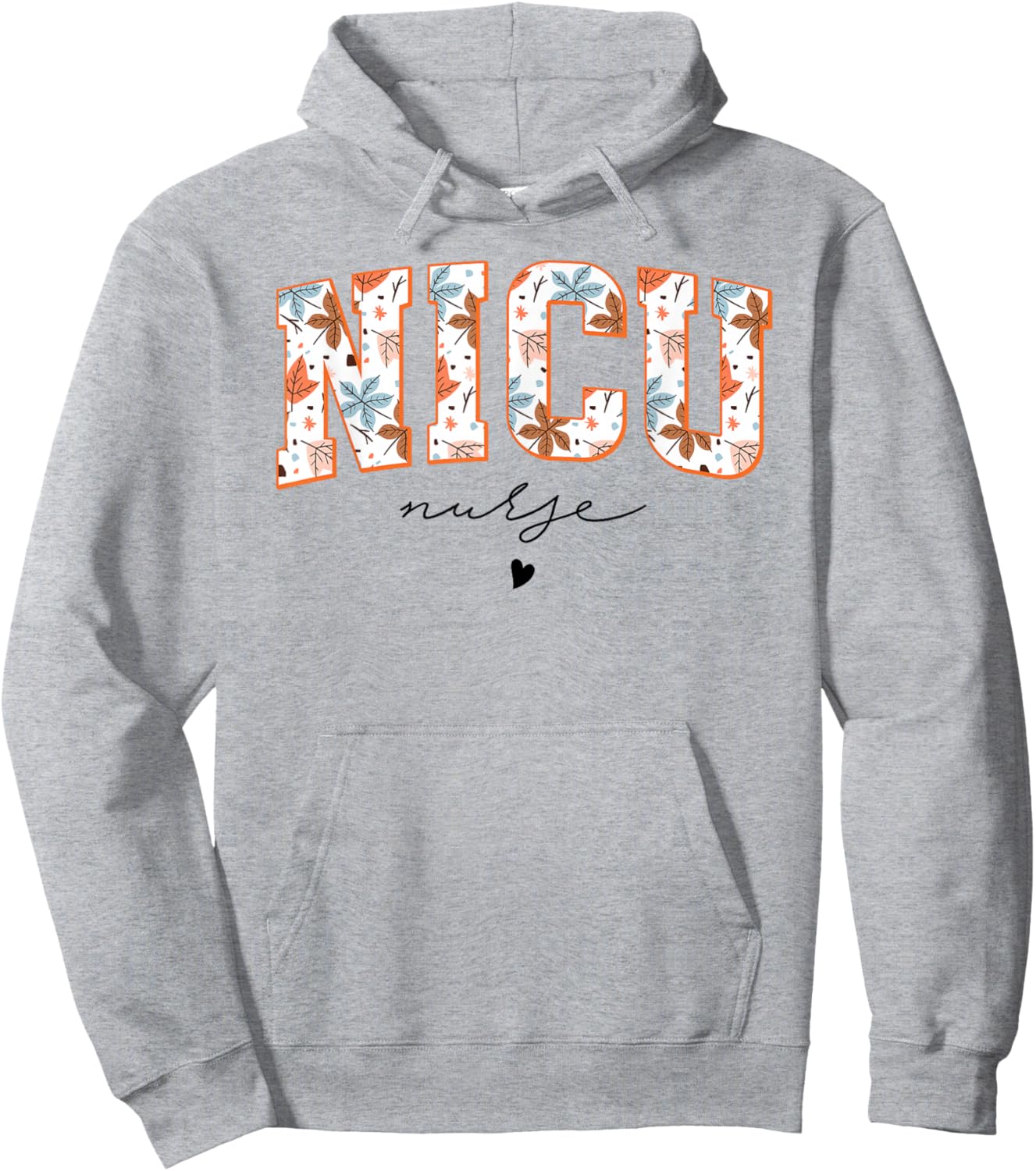 Retro Floral NICU Nurse Neonatal Intensive Care Unit Women Hoodie - Hoodie | Ash