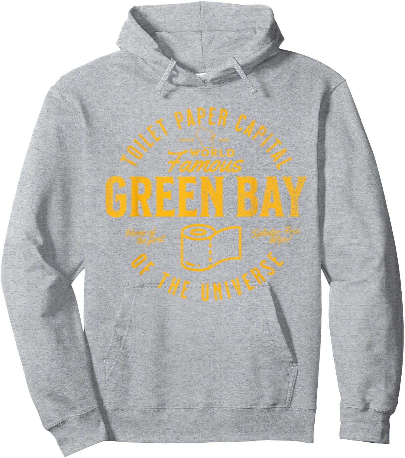 Green Bay Wisconsin Toilet Paper Capital Funny Logo Hoodie - Hoodie | Ash