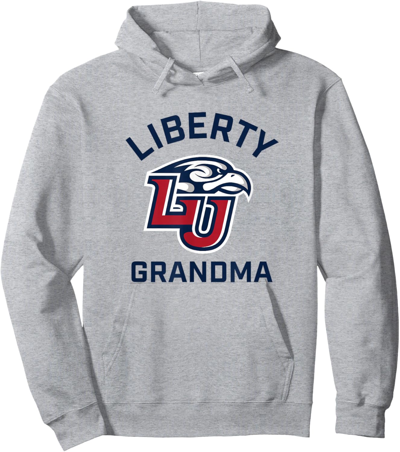 Liberty University Flames Arched Grandma Hoodie - Hoodie | Ash