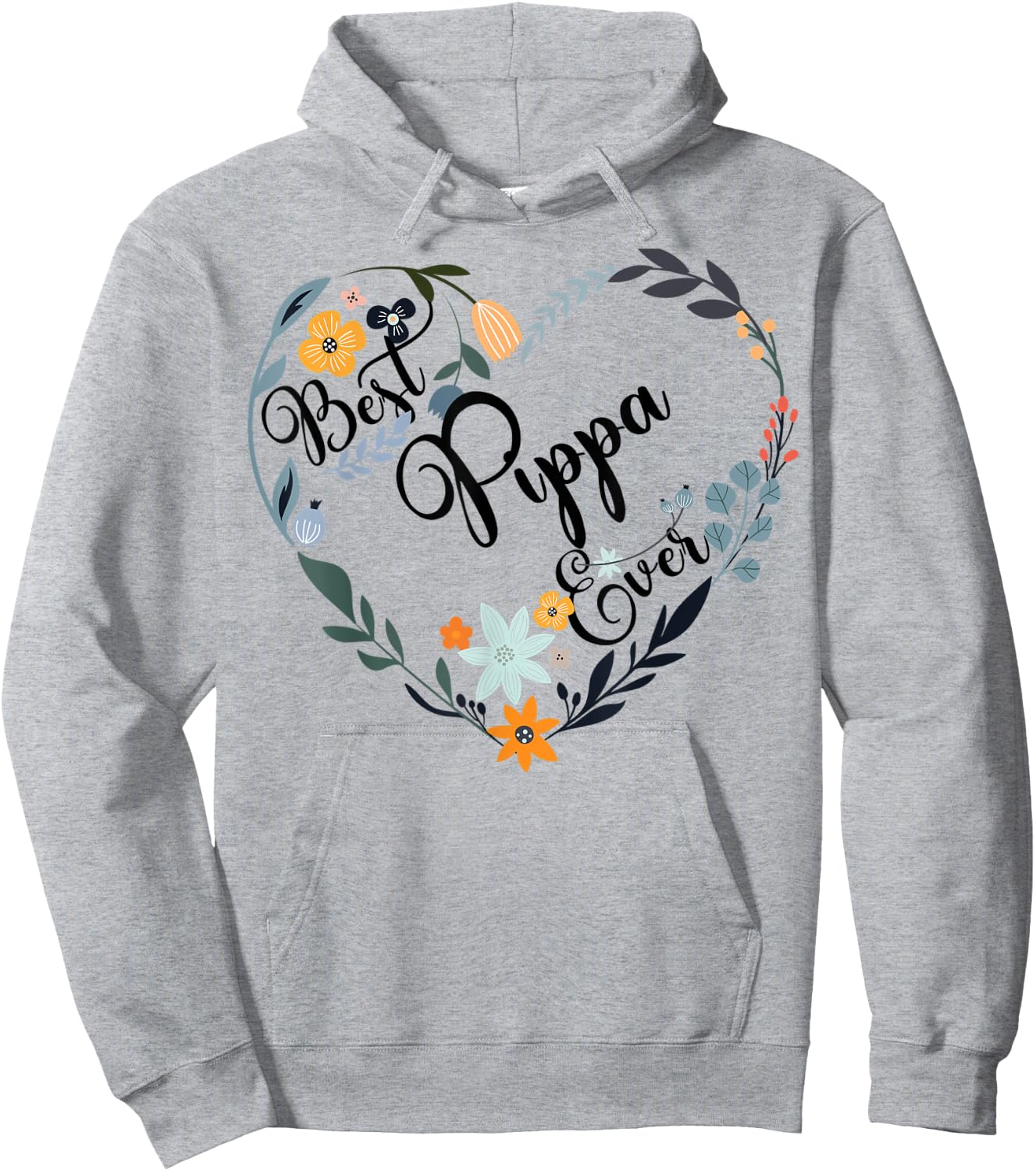 Best Pippa Ever Heart Flower Blessed Grandma Mother's Day Hoodie - Hoodie | Ash