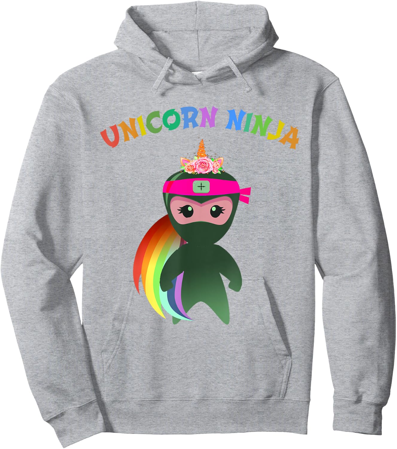 Funny Unicorn Ninja Disguise Spy Girls Kids Teachers Squad Hoodie - Hoodie | Ash