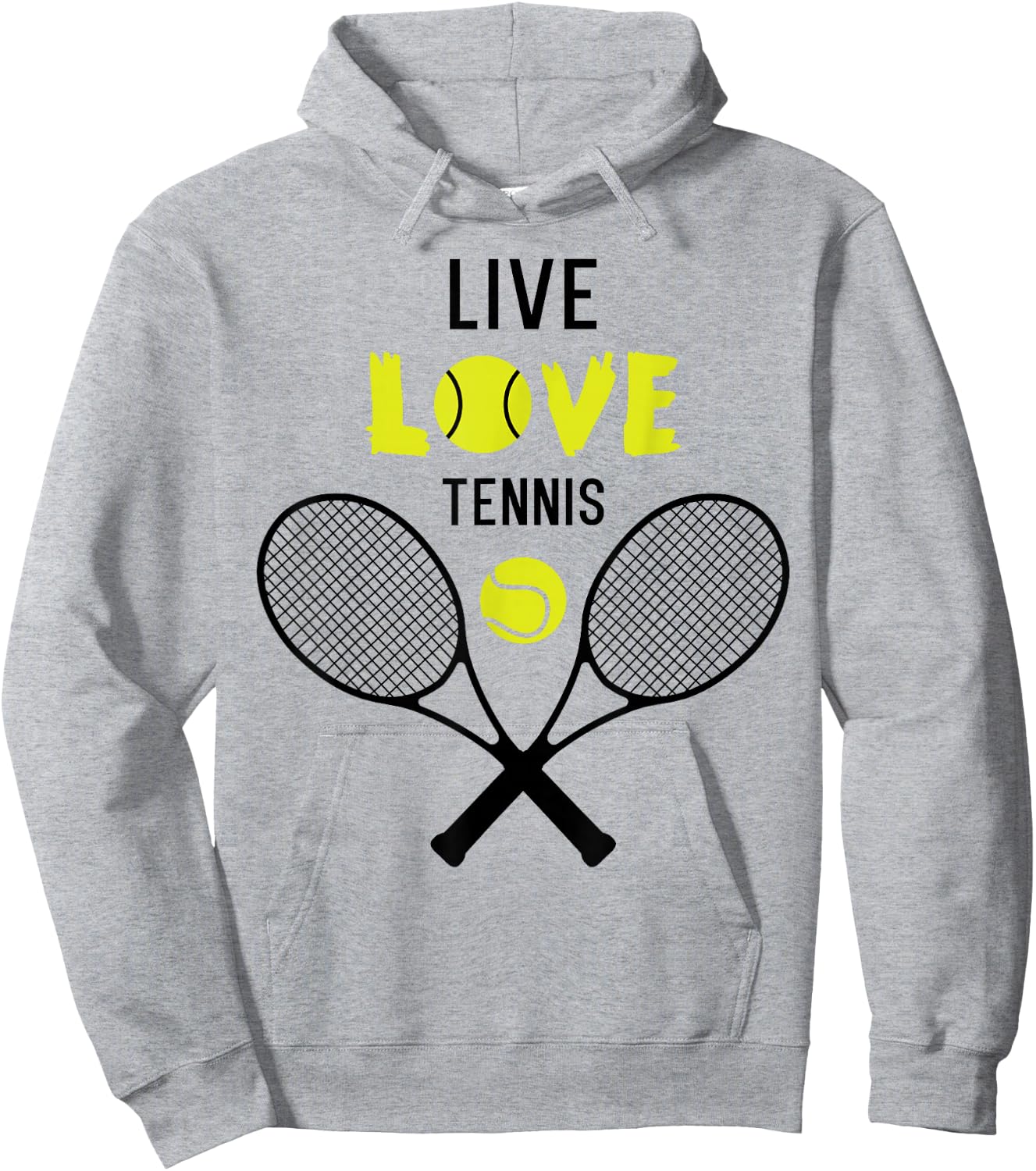 Live Love Tennis Funny Tennis Player Tennis Coach Gift Hoodie - Hoodie | Ash