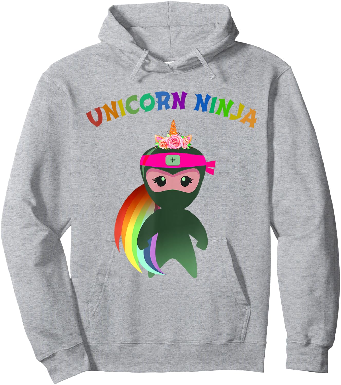 Pink UNICORN NINJA Fancy Dress Spy Girls Kids Mom Teachers Hoodie - Hoodie | Ash