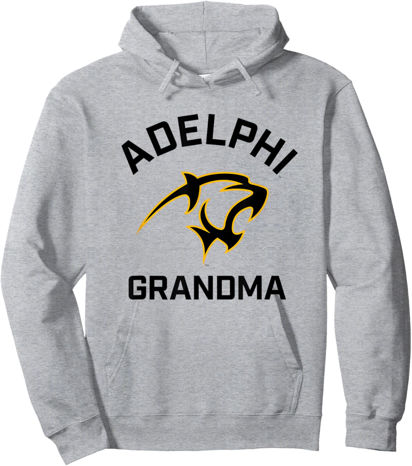 Adelphi University Panthers Arched Grandma Hoodie - Hoodie | Ash