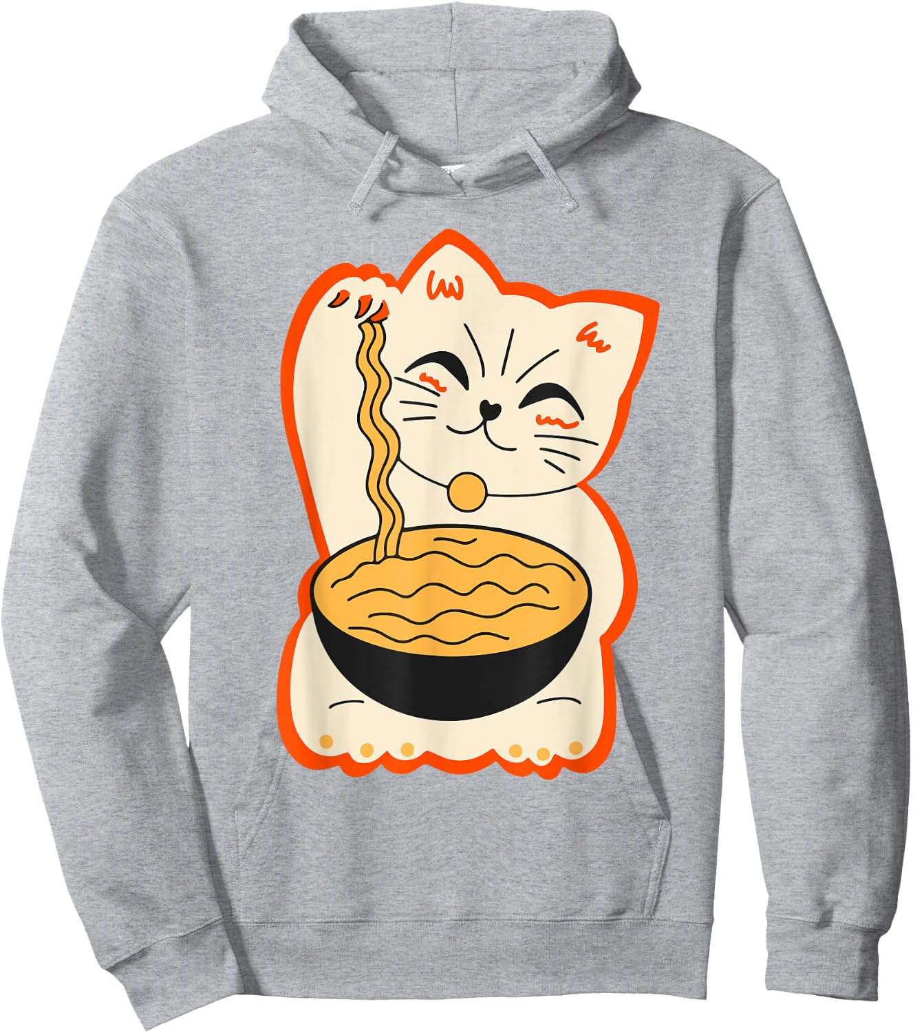 Cute Cat Ramen Teen Girl Women Funny Japanese Neko Kawaii Hoodie - Hoodie | Ash