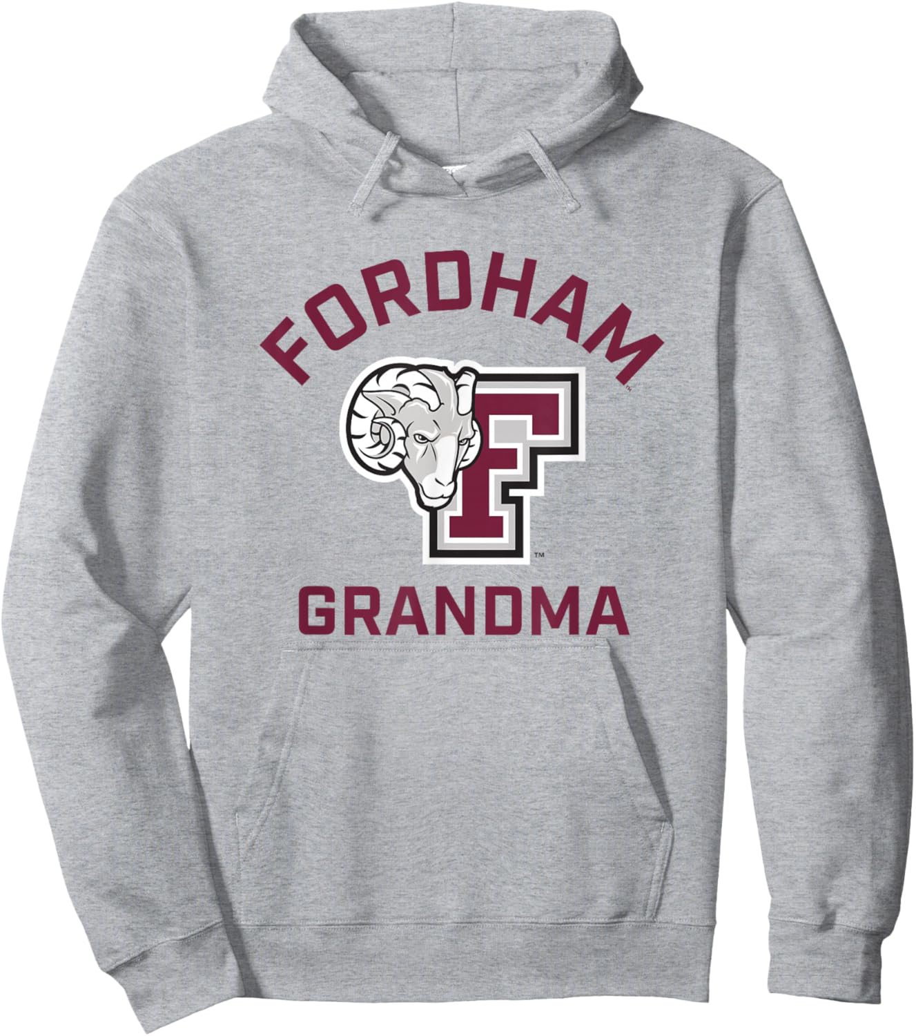 Fordham University Rams Arched Grandma Hoodie - Hoodie | Ash