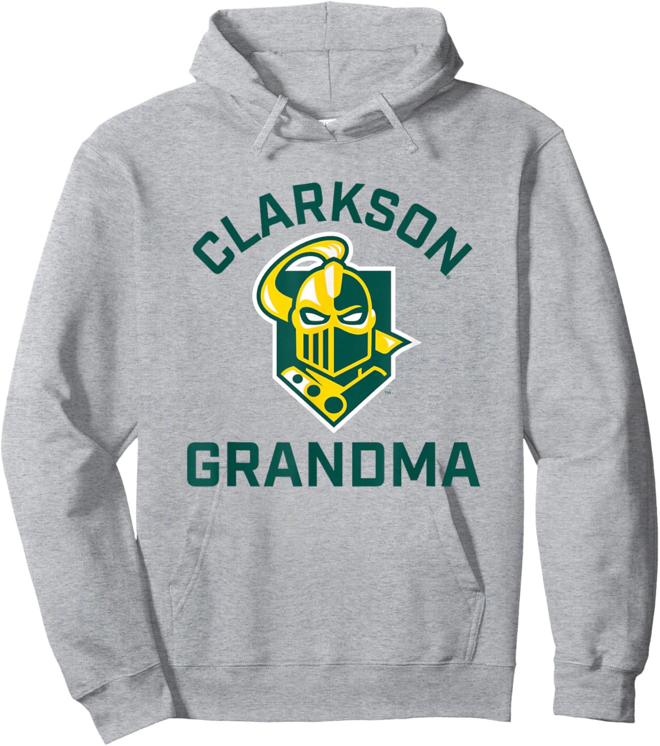 Clarkson University Golden Knights Arched Grandma Hoodie - Hoodie | Ash