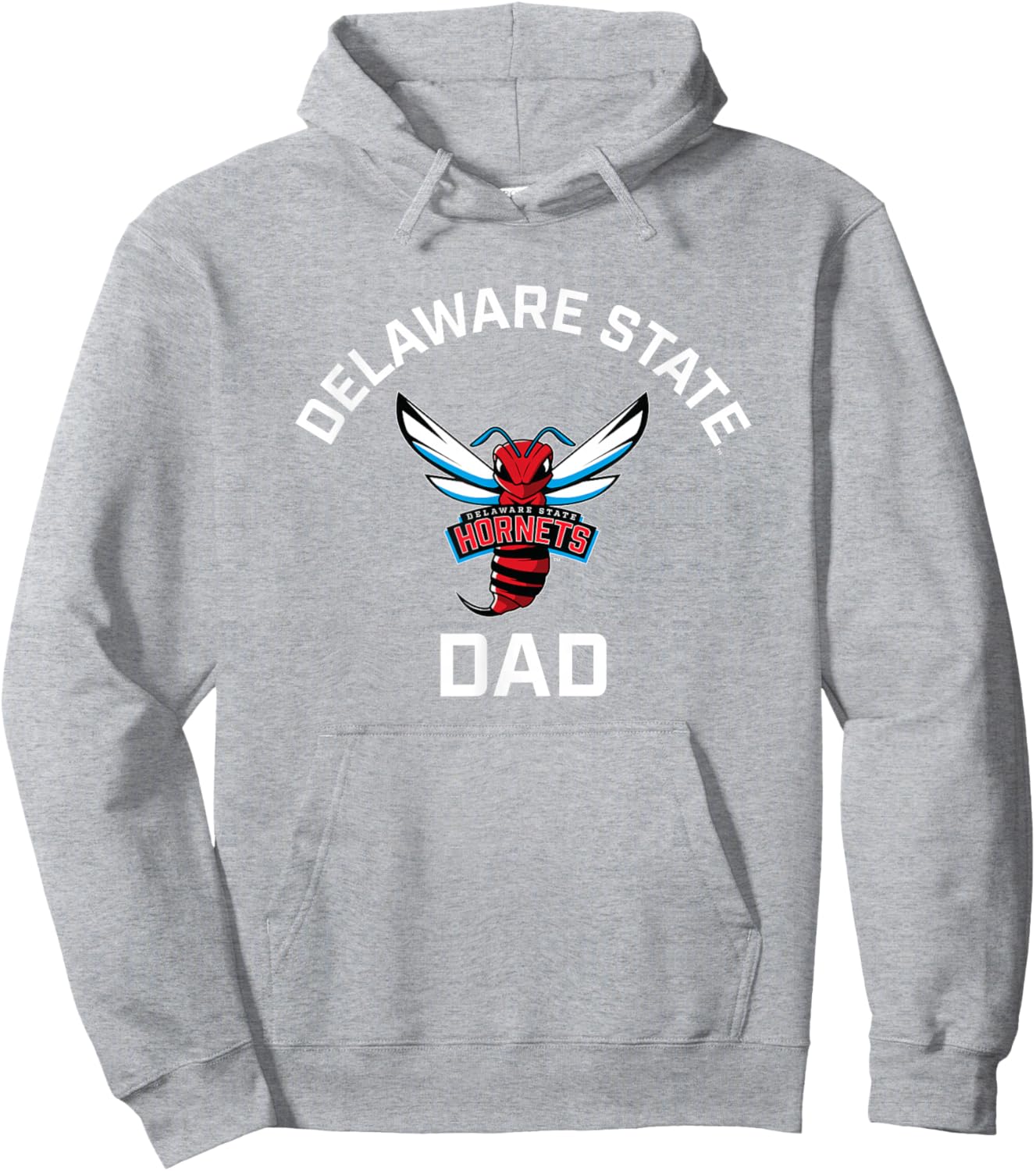 Delaware State University DSU Hornets Arched Dad Hoodie - Hoodie | Ash