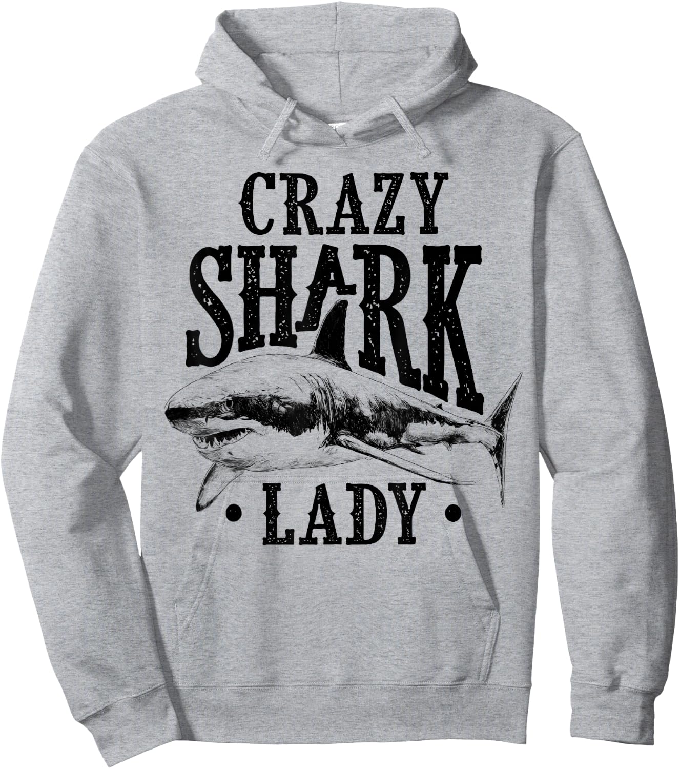 Crazy Shark Lady Sharks Lover Girl Apparel Gift Hoodie - Hoodie | Ash