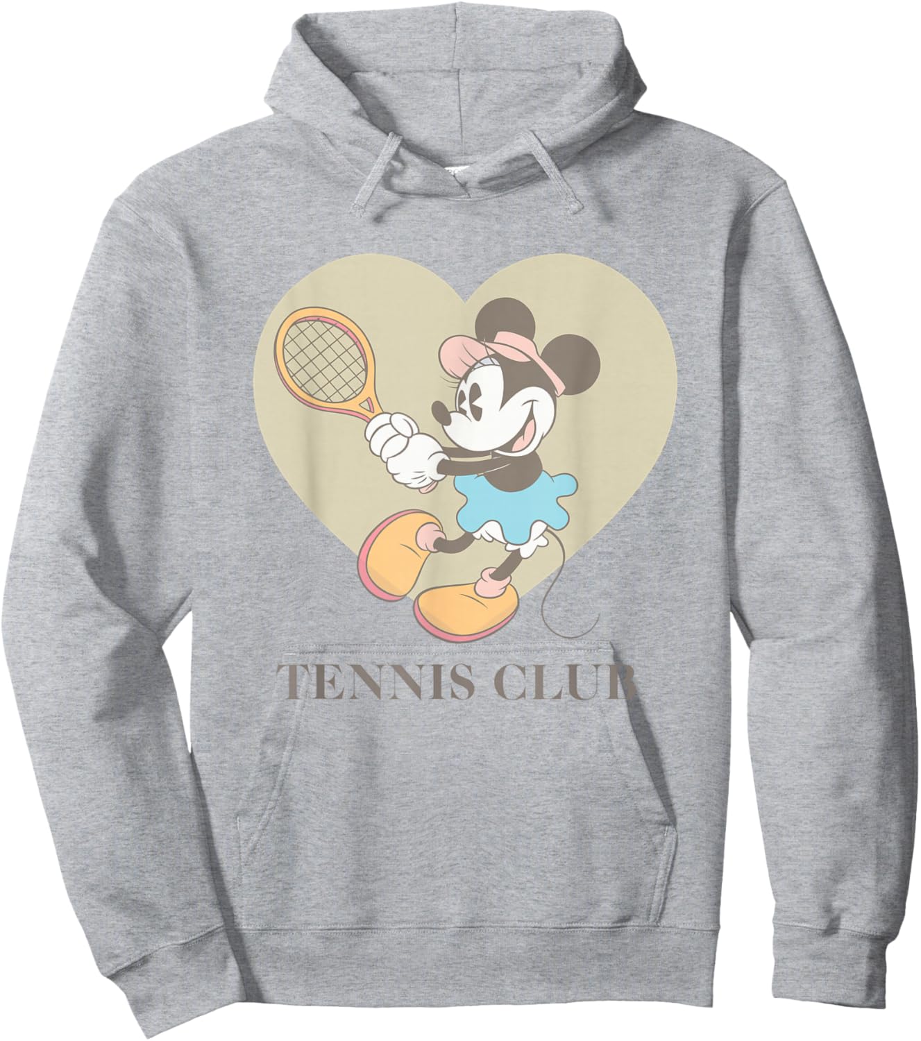 Disney Minnie Mouse Tennis Club Vintage Heart Portrait Hoodie - Hoodie | Ash