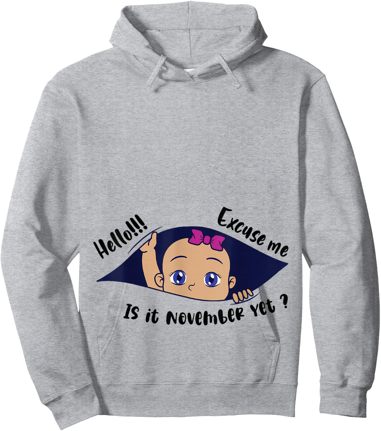 Excuse Me Is It November Yet Pregnancy Girl Announcement Hoodie - Hoodie | Ash