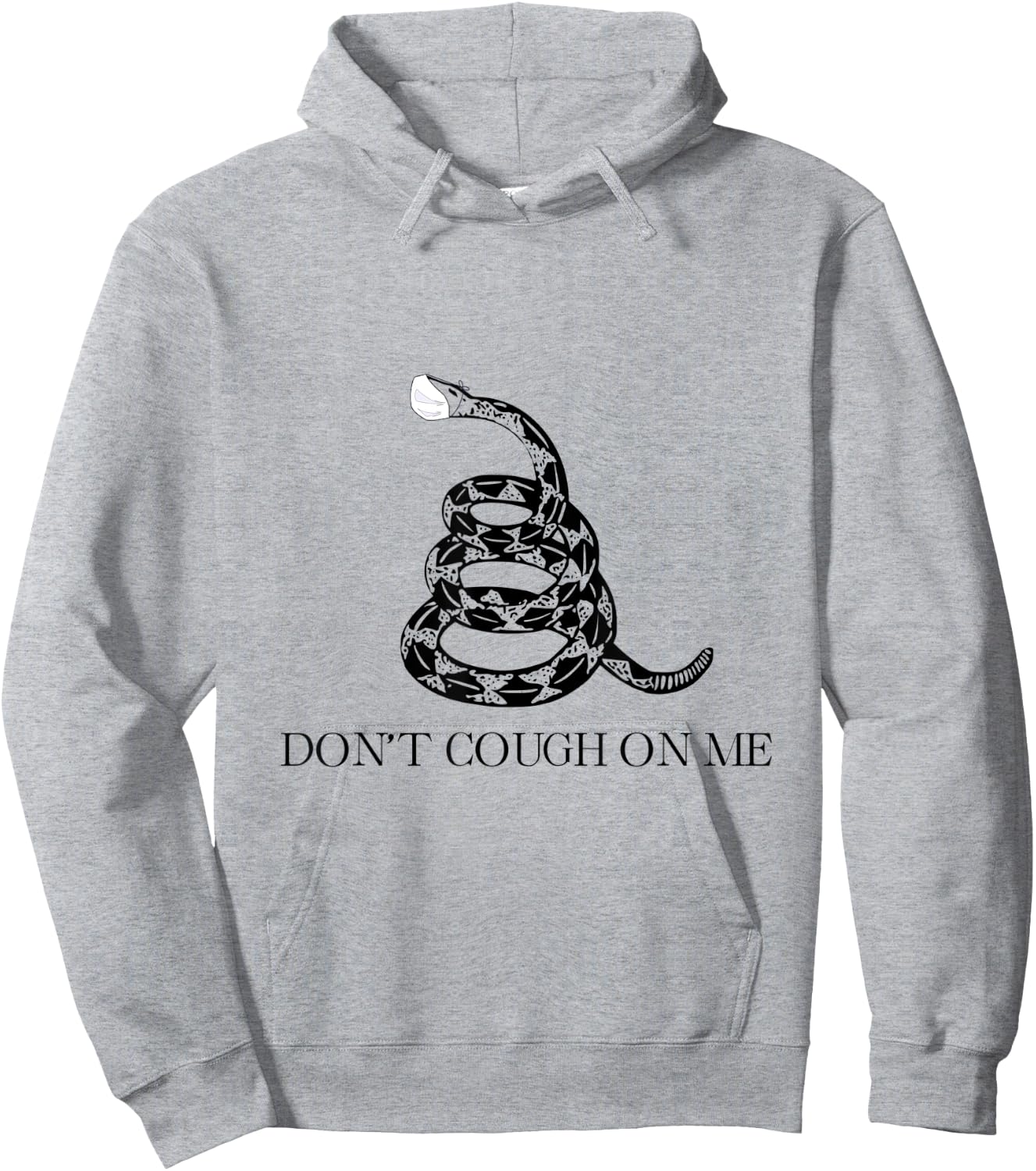Gadsden Flag Facemask Snake Don't Cough on Me Hoodie - Hoodie | Ash