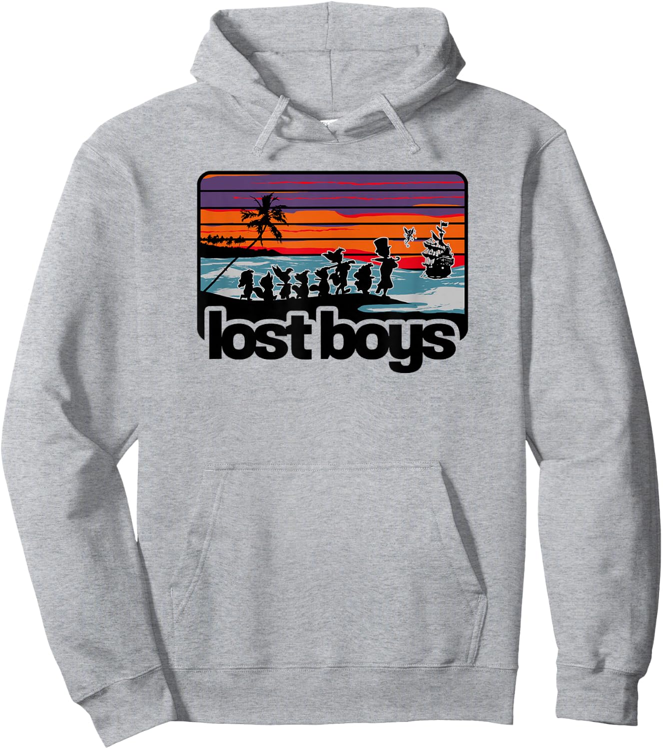 Disney Peter Pan Group Shot Lost Boys Color Stripes Hoodie - Hoodie | Ash