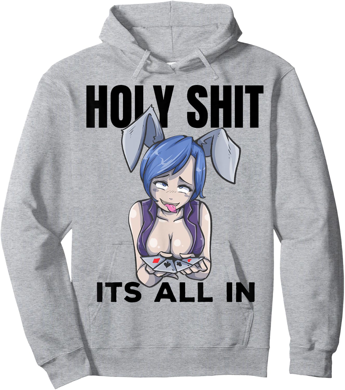 Otaku Ahegao Poker Ecchi Etchi Hentai Lewd Senpai Waifu Gift Hoodie - Hoodie | Ash